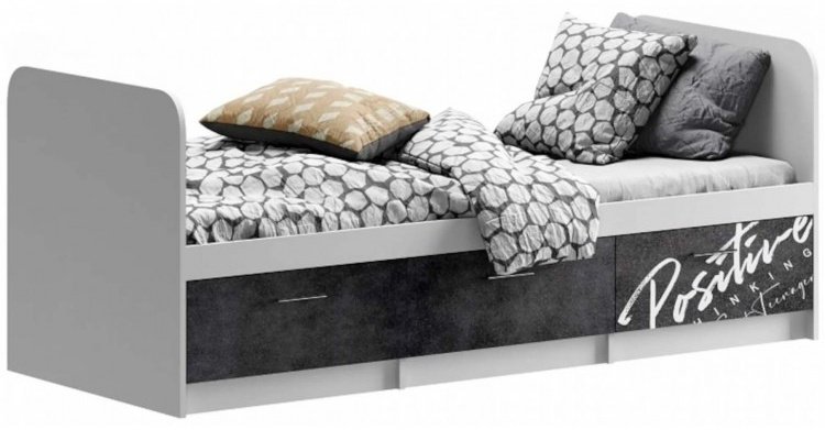 Детская кровать DOMA Детская кровать V-LITE 80*200, черный, белый купить,NaN