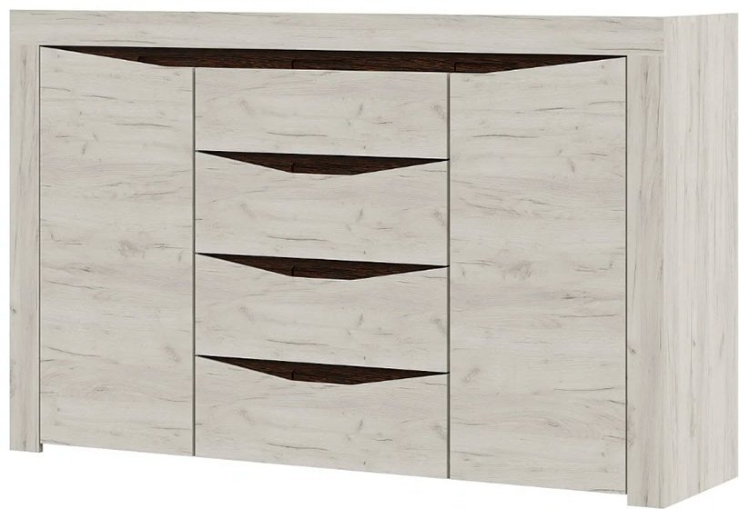 Комод DOMA Pola, 160x43.60x100.6 см, белый, серый купить,NaN