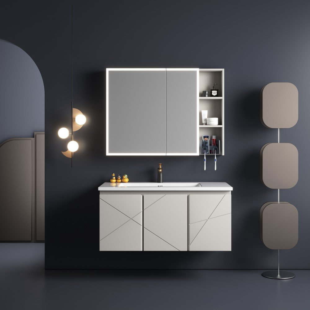 Комплект для ванной Home Collection Simu Sanitary (комод, зеркало, раковина) белый, бежевый купить,NaN