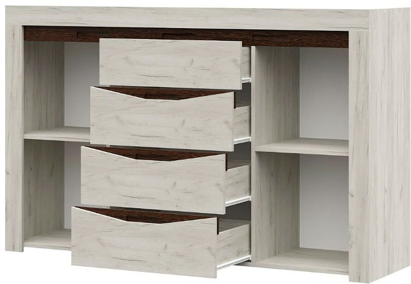 Комод DOMA Pola, 160x43.60x100.6 см, белый, серый купить,NaN