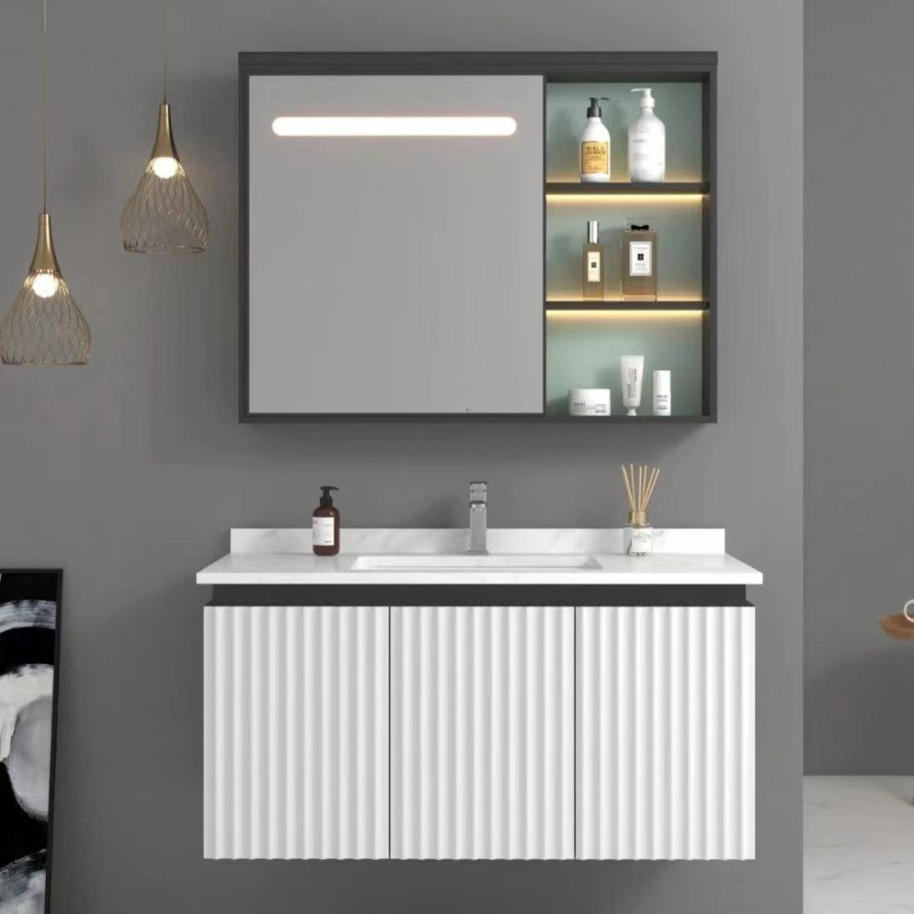 Комплект для ванной Home Collection Simu Sanitary (комод, зеркало, раковина) черный, белый купить,NaN
