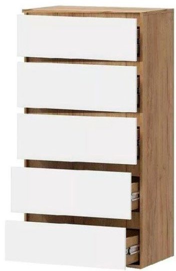 Комод DOMA HEL-50, 50x46x118 см, белый, светло-коричневый купить,NaN