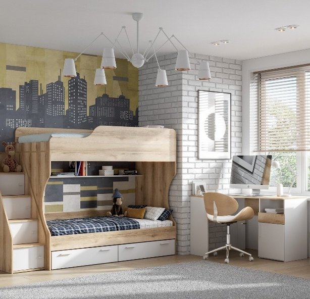 Комплект Астрид мебель Геометрия белый, золотой