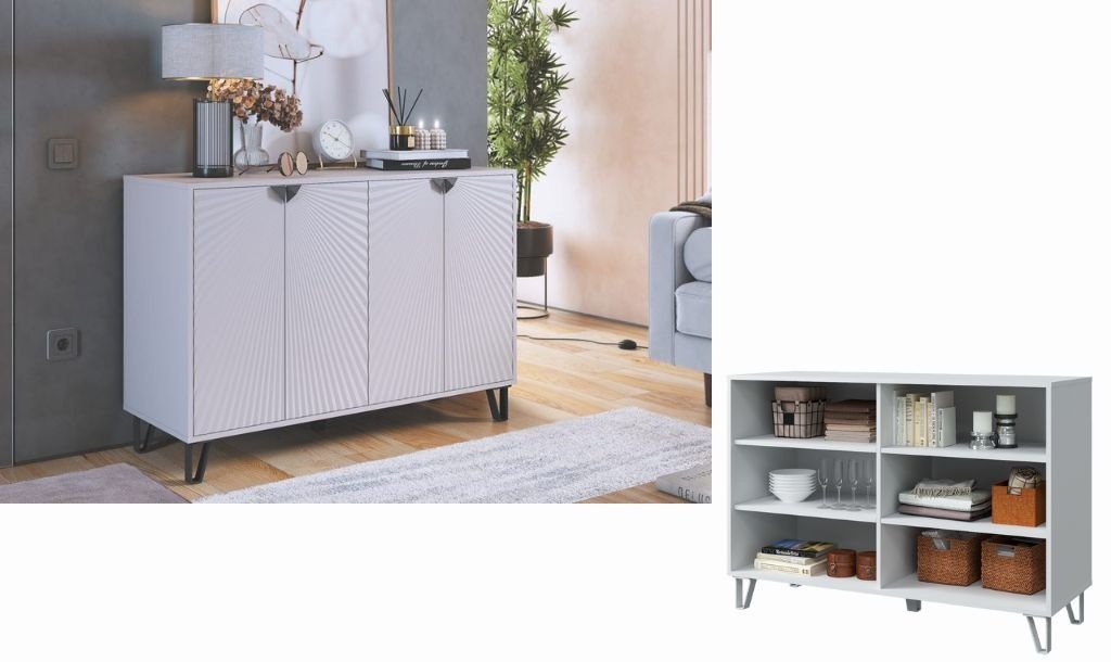 Комод DOMA FGRT-124, 124x45x86 см, белый купить,NaN