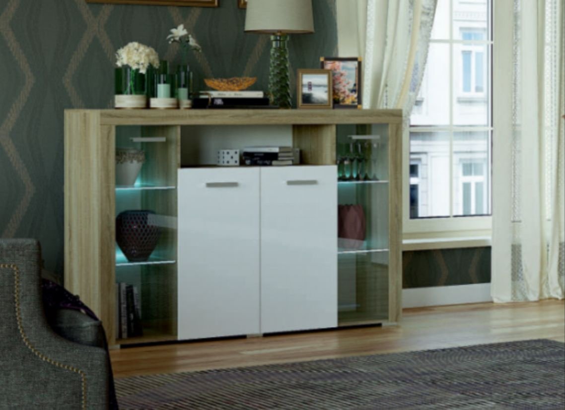 Комод DOMA Orlando-L, 150x44.20x104.7 см, белый, светло-коричневый купить,NaN