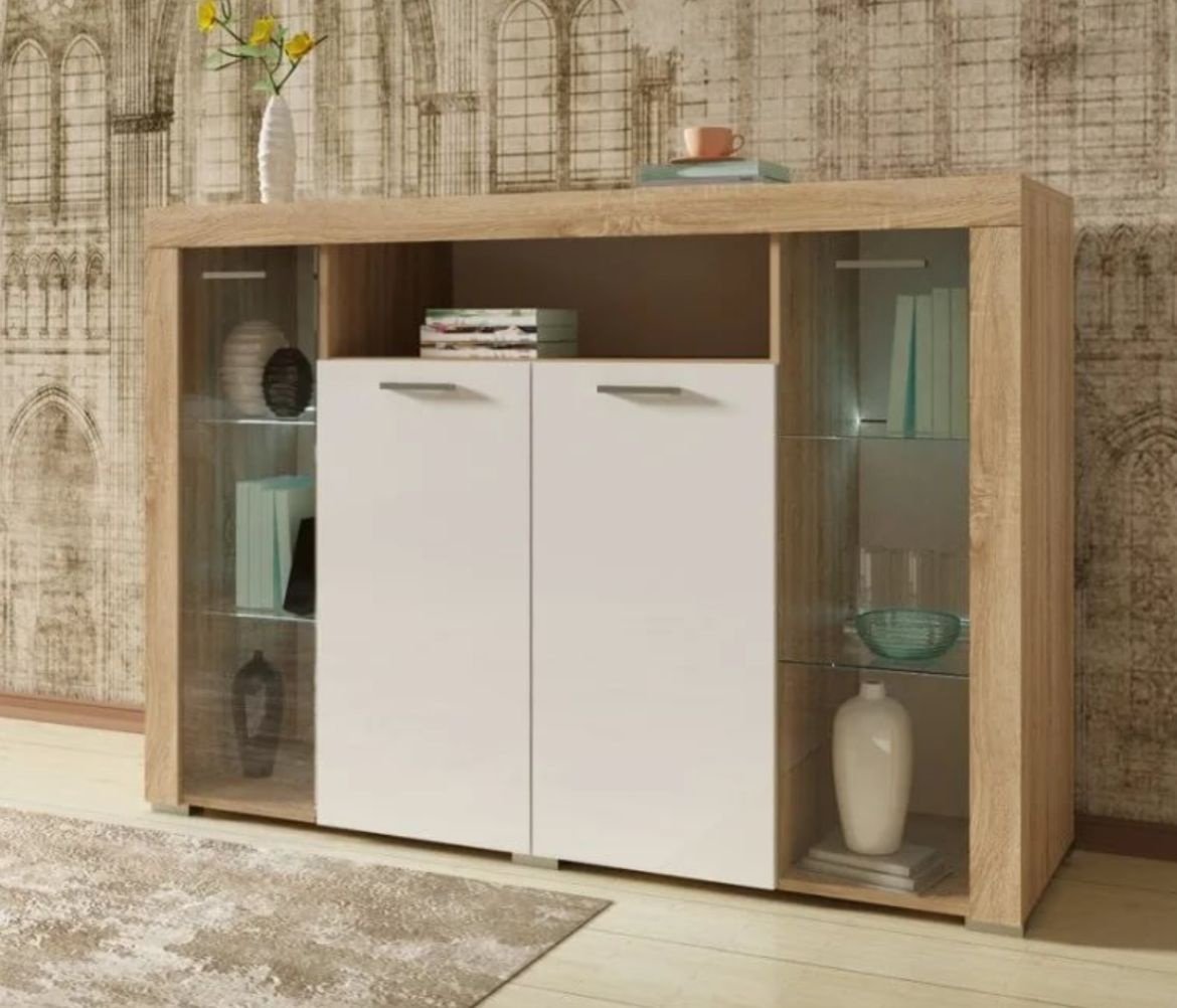 Комод DOMA Orlando-L, 150x44.20x104.7 см, белый, светло-коричневый купить,NaN