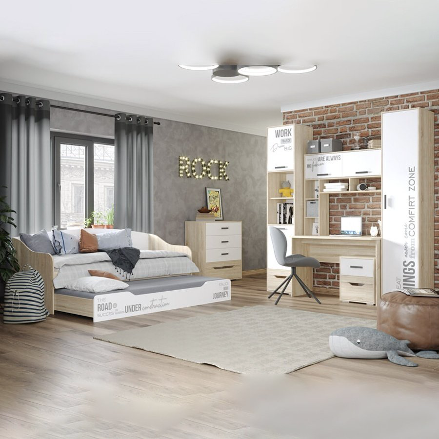 DOMA DJ детский стол-120 комплект, 120x60x186 см, белый, светло-коричневый купить,NaN