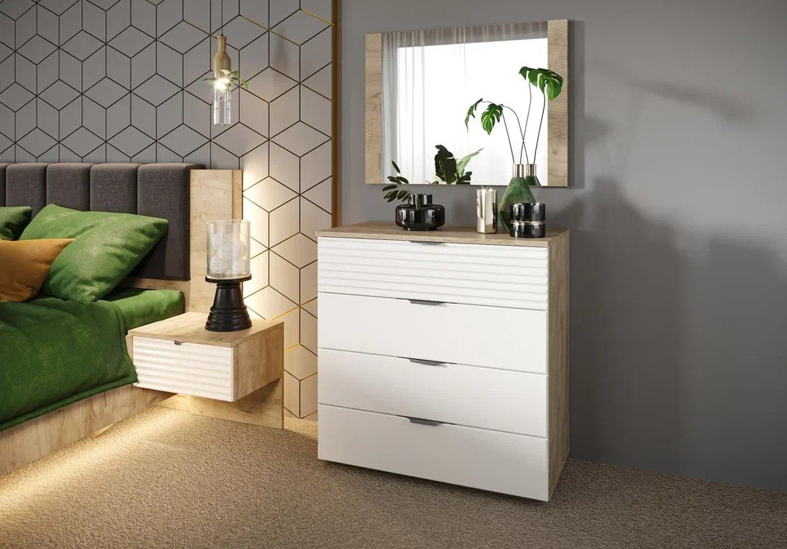 Комод DOMA MISH-80, 80x40x82 см, белый, светло-коричневый купить,NaN