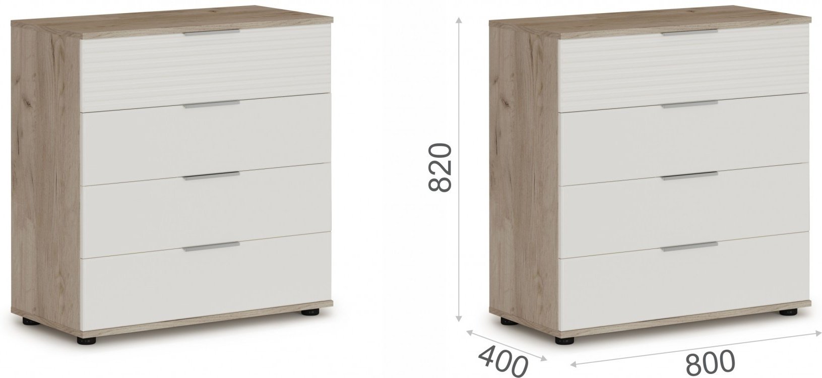 Комод DOMA MISH-80, 80x40x82 см, белый, светло-коричневый купить,NaN