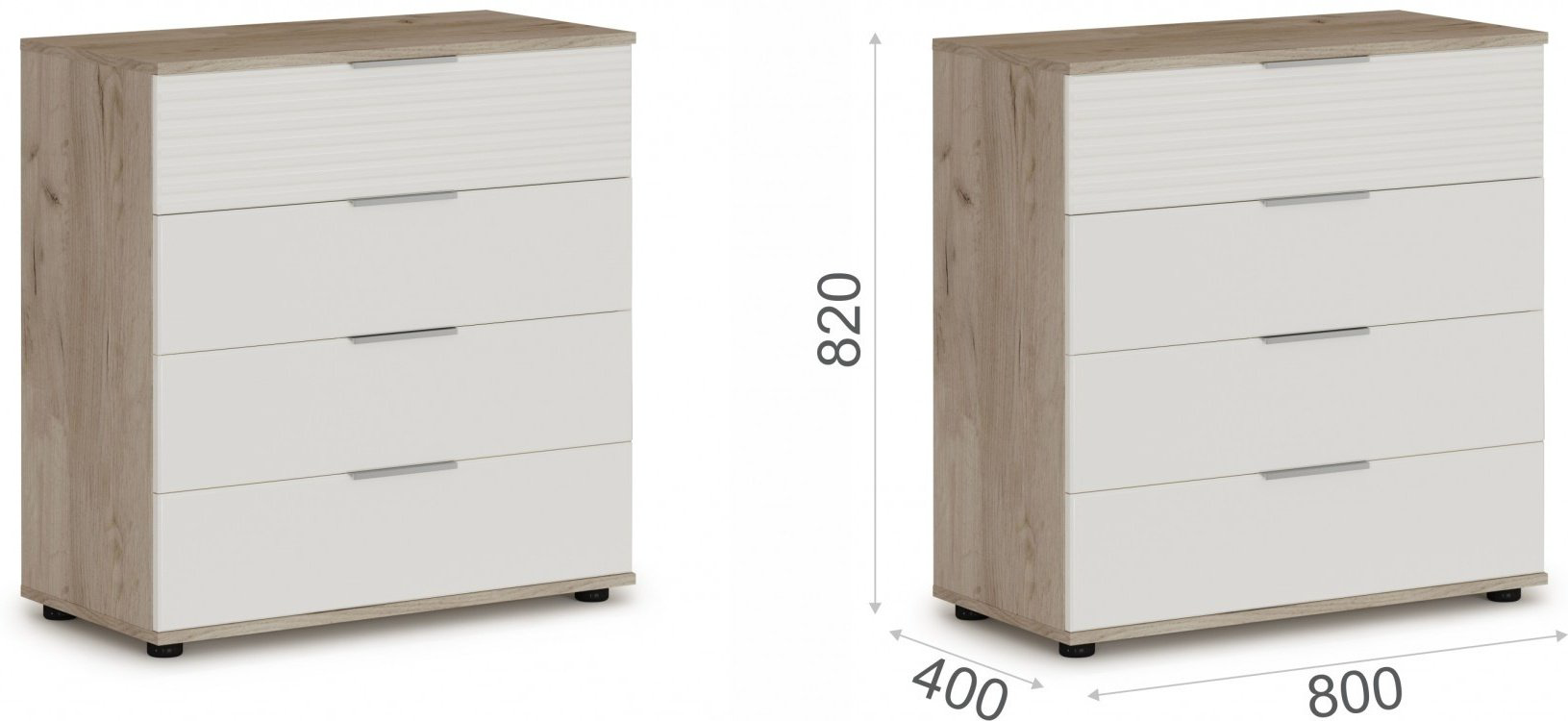 Комод DOMA MISH-80, 80x40x82 см, белый, светло-коричневый купить,NaN