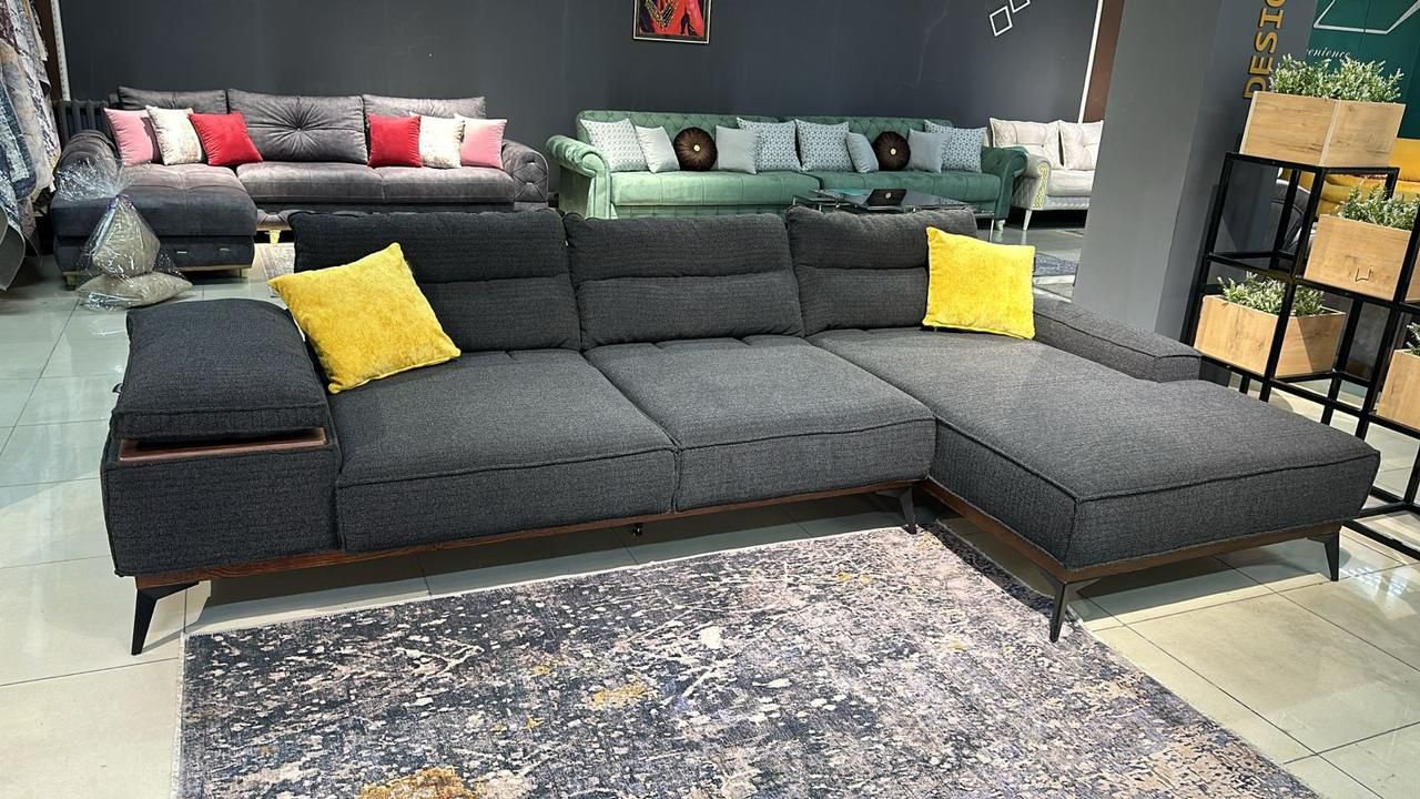 Угловой диван DOMA Диван угловой LOFT PR-345, 345х160 см, обивка велюр, серый купить,NaN