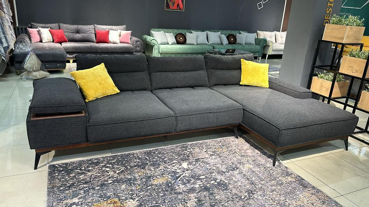 Угловой диван DOMA Диван угловой LOFT PR-345, 345х160 см, обивка велюр, серый купить,NaN