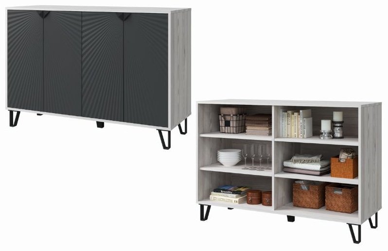 Комод DOMA SO-LOFT-124, 124.60x45.30x86.3 см, коричневый, темно-серый купить,NaN