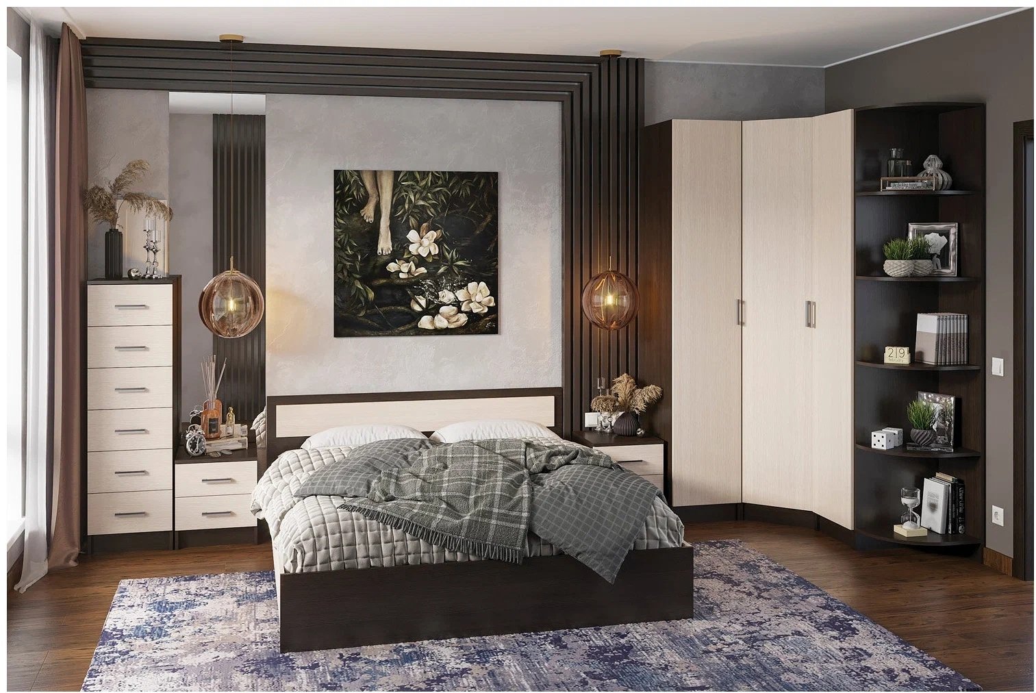 Комод DOMA GR-40, 40x40x134 см, коричневый, бежевый купить,NaN