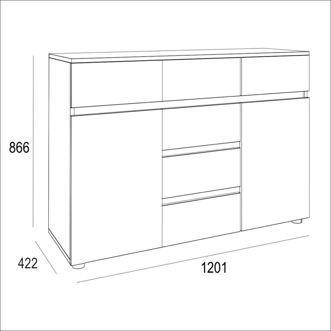Комод DOMA Лотос, 120.10x42.20x86.6 см, белый, серый купить,NaN