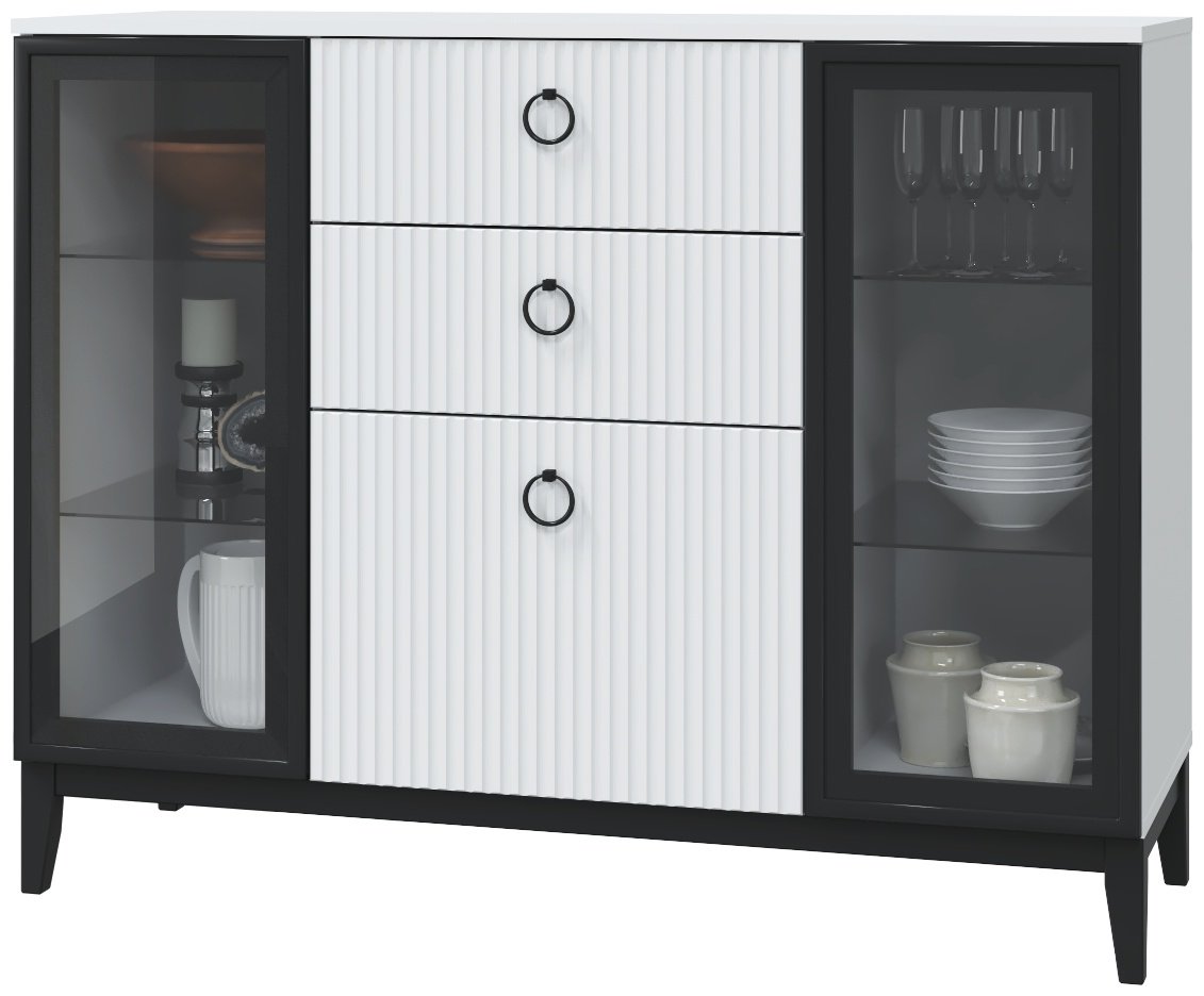 Комод DOMA SH-LOFT-MINIMAL-125, 125.20x45.10x97.6 см, черный, белый купить,NaN
