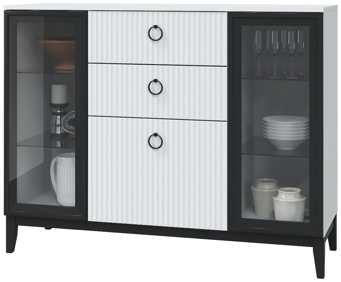 Комод DOMA SH-LOFT-MINIMAL-125, 125.20x45.10x97.6 см, черный, белый купить,NaN