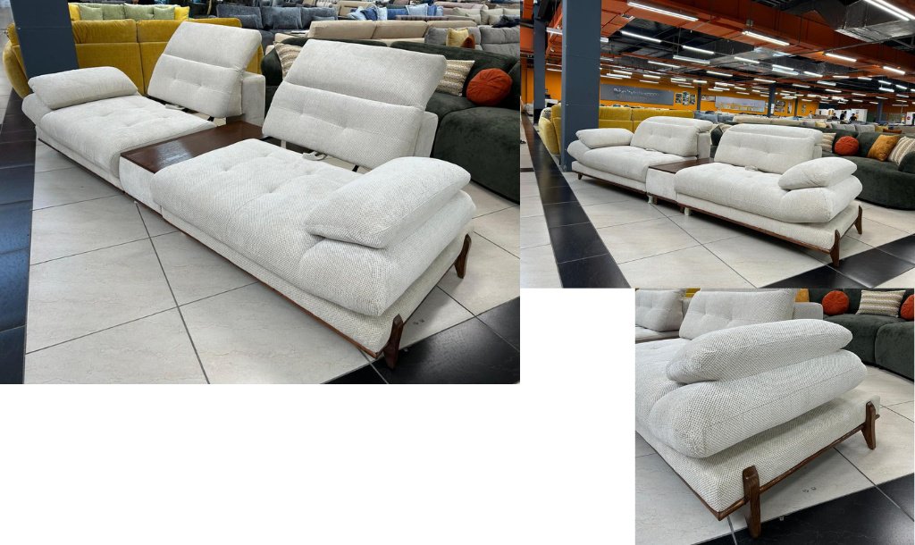 Диван DOMA Диван прямой LOFT DI-315, 315х95 см, обивка велюр, белый купить,NaN