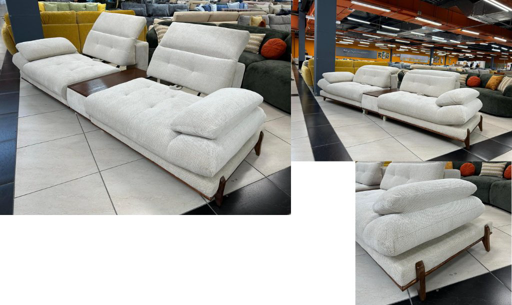 Диван DOMA Диван прямой LOFT DI-315, 315х95 см, обивка велюр, белый купить,NaN