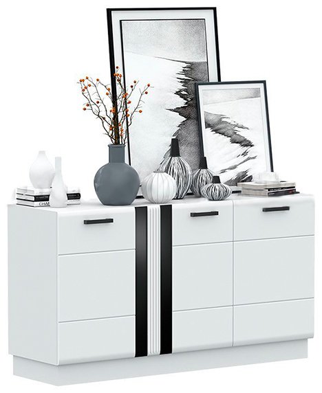 Комод DOMA MON-150, 150x44.20x81.4 см, черный, белый купить,NaN