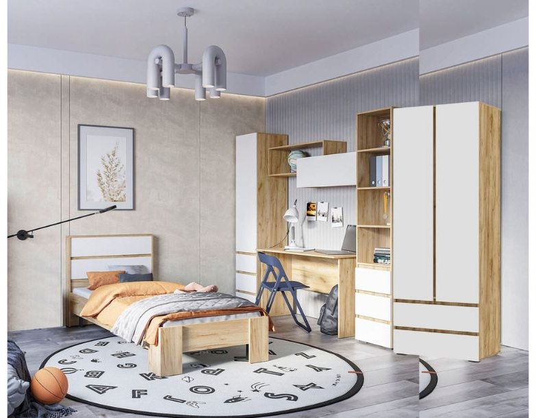 Комплект DOMA Комплект для детской HEL-5&#43;матрас белый, светло-коричневый