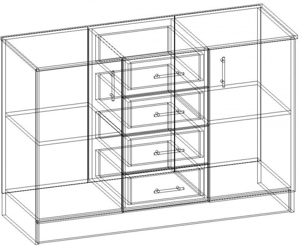 Комод Памир София, 100x43x82 см, коричневый, бежевый купить,NaN