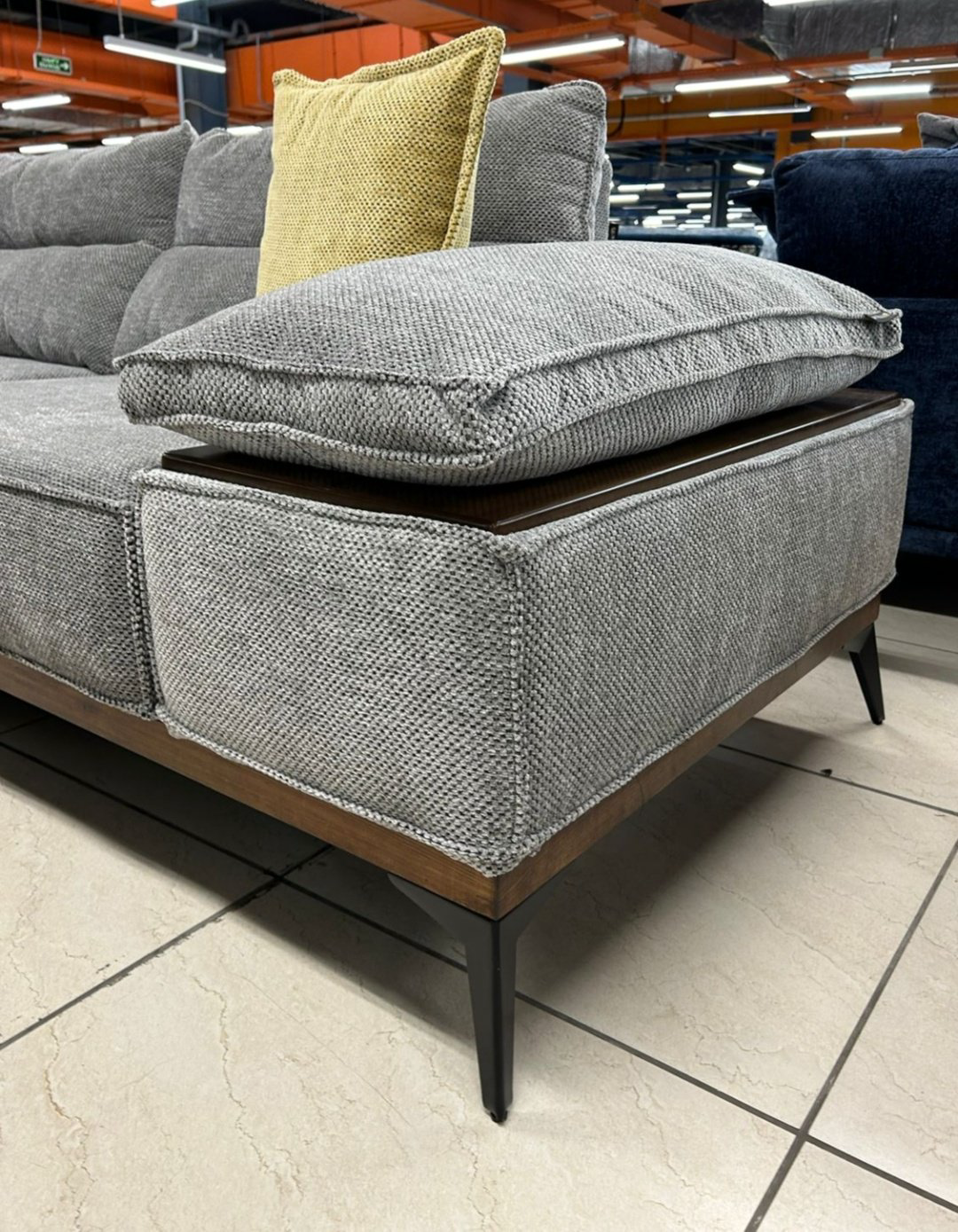 Диван DOMA LOFT PR-300, 300х90 см, обивка велюр, серый купить,NaN