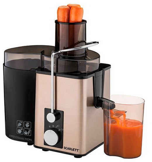 Соковыжималка Scarlett SC-JE50S35 черно-золотистая купить,NaN
