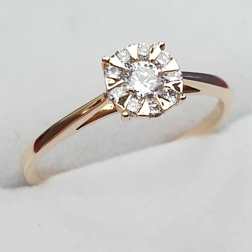 Кольцо Deimantas 71900755 16,8р 1,78гр 0,26ct. купить,NaN