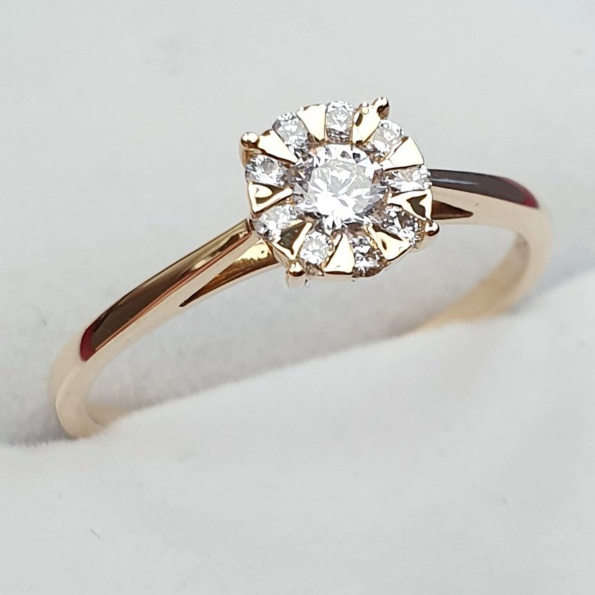Кольцо Deimantas 71900755 16,8р 1,78гр 0,26ct. купить,NaN