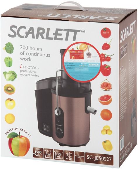Соковыжималка Scarlett SC-JE50S27 черно-бронзовая