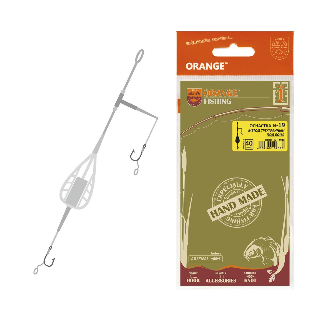 Оснастка карповая Orange #19 Method Feeder Leadcore 30 гр купить,NaN