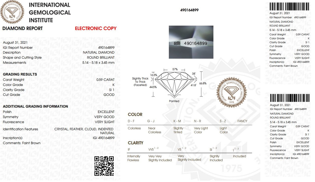 Кольцо Deimantas 97382755 17,5р 2,52гр 0,59ct. купить,NaN