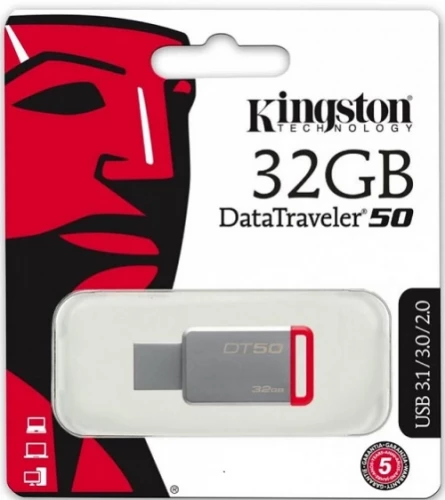 USB Флешка Kingston DT50 32Gb серебристая купить,0
