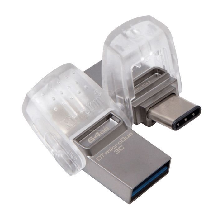 USB-флешка Kingston OTG DTDUO3C/64GB 64Gb серебристая - ForteMarket USB-флешка Kingston OTG DTDUO3C/64GB 64Gb серебристая купить,0