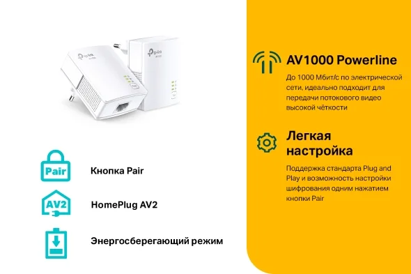 Адаптер Powerline Tp-Link TL-PA7017 KIT White купить,0