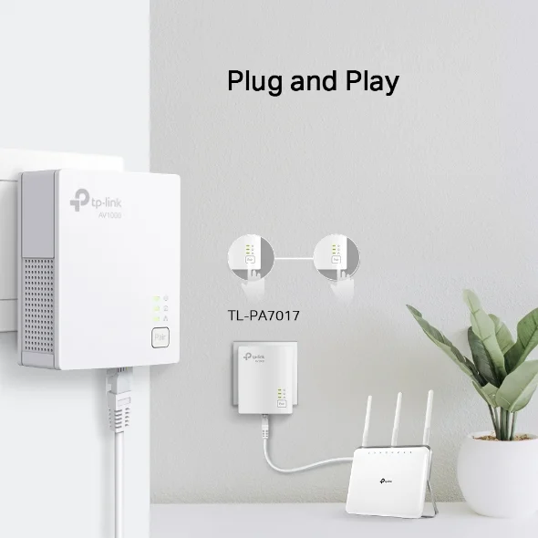 Адаптер Powerline Tp-Link TL-PA7017 KIT White купить,0