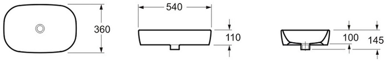 Раковина Lavinia Boho Bathroom Sink 33311002 накладная прямоугольная 36, фарфор купить,79200