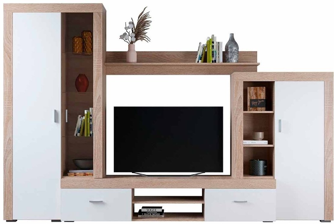 Стенка DOMA Монако 16161 290.2х192.5х34 см, белый, коричневый купить,NaN
