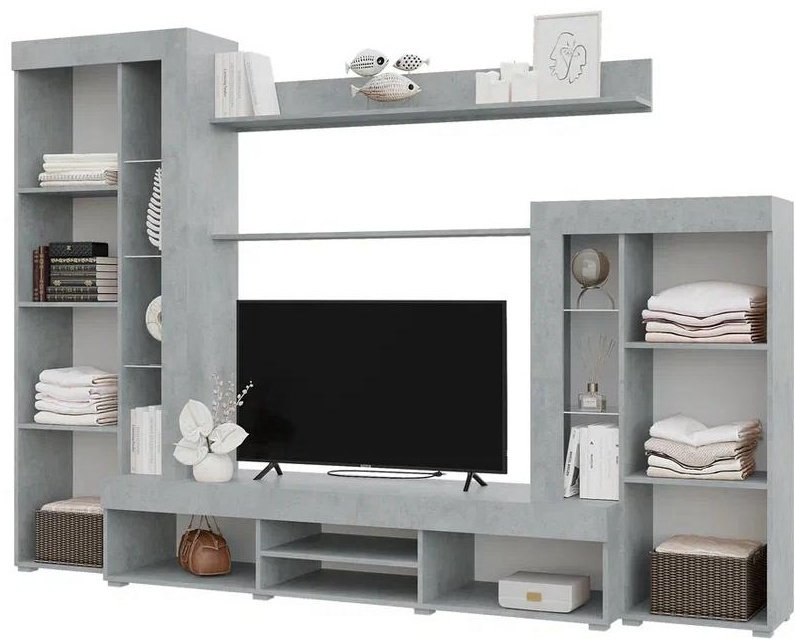 Стенка DOMA DELTA LITE 5162365 264.8х187.2х45.6 см, белый, серый купить,NaN