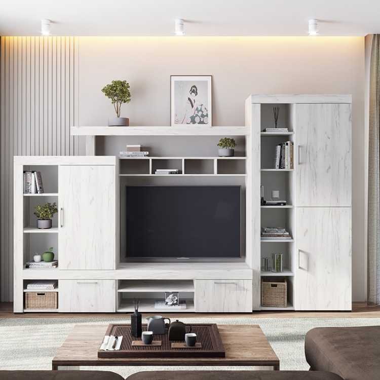Стенка DOMA GRANDS 89465 299.4х100.2х44.9 см, белый, светло серый купить,NaN