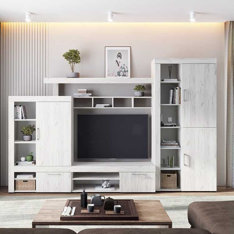 Стенка DOMA GRANDS 89465 299.4х100.2х44.9 см, белый, светло серый купить,NaN
