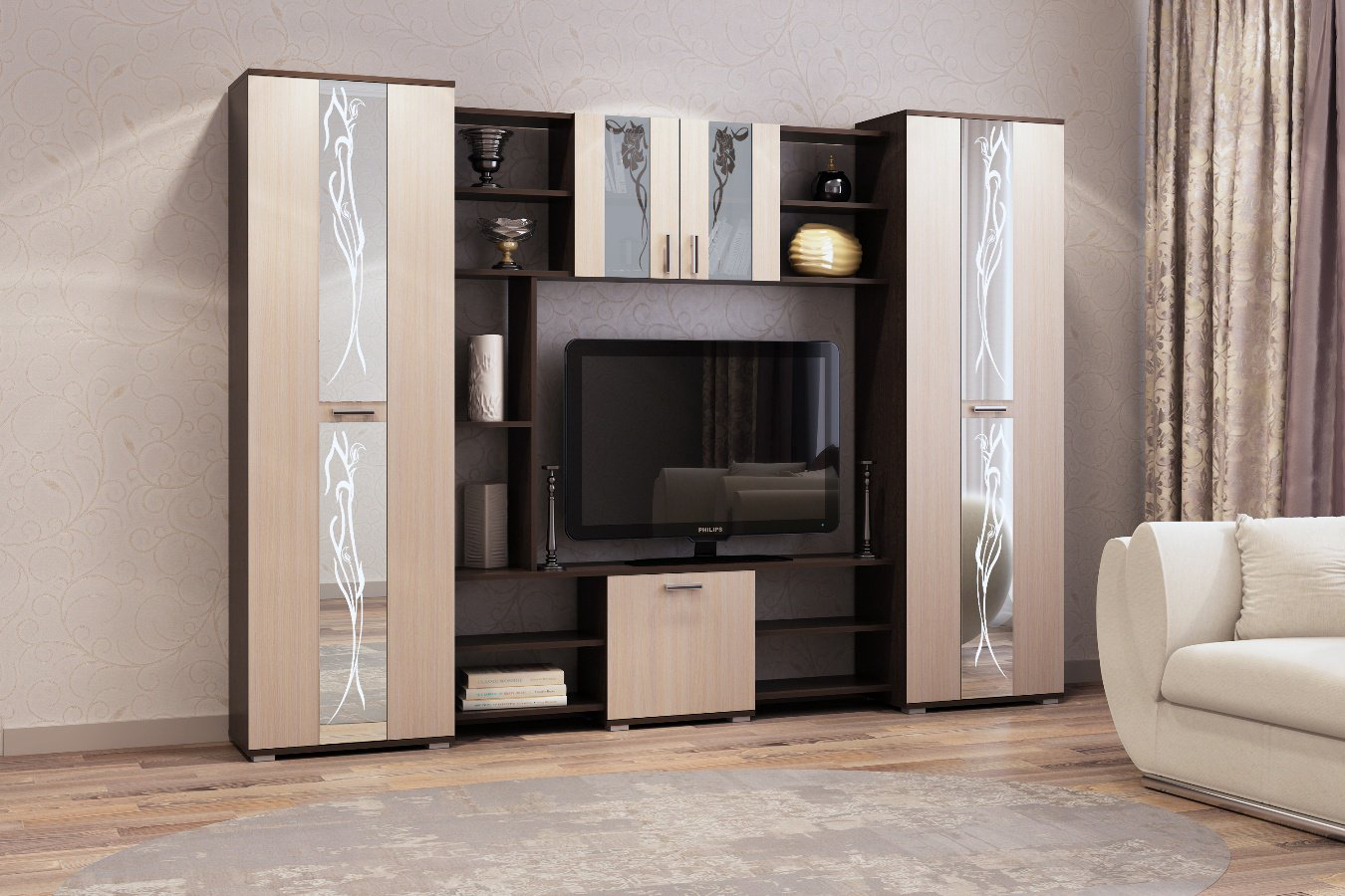 Стенка DOMA PRAGA-S 5020526 270х196х47 см, коричневый, бежевый купить,NaN