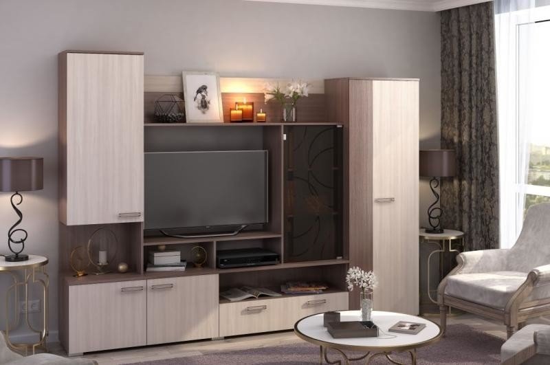Стенка DOMA SIENAA-B 623 260х194х41 см, коричневый, бежевый купить,NaN