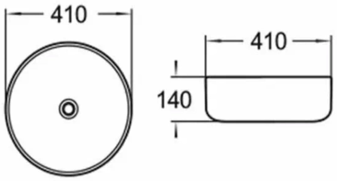 Раковина Comforty 78170 накладная круглая 41, санфарфор