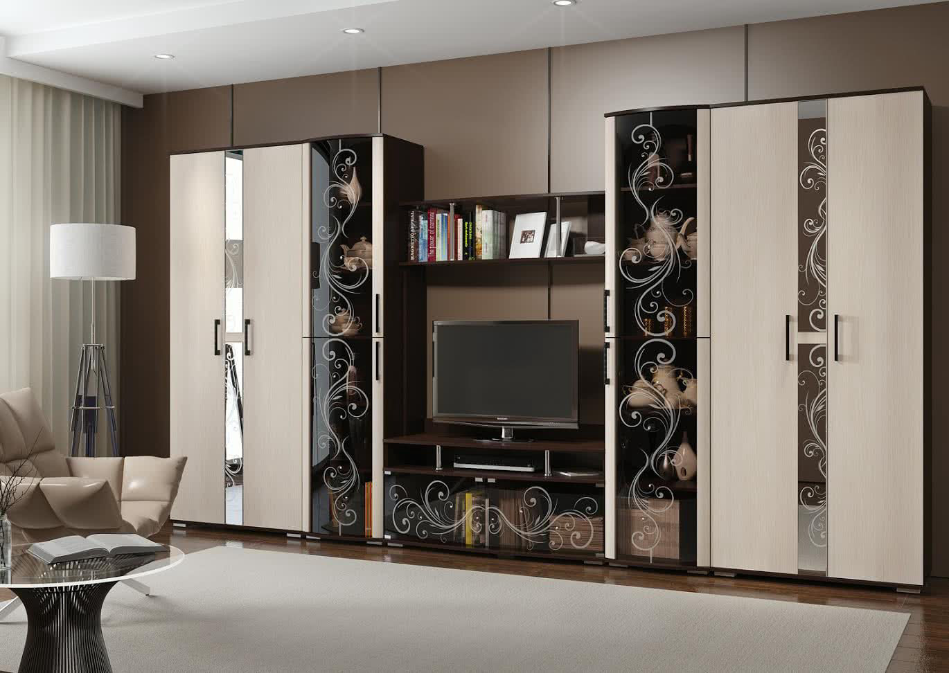 Комплект для гостиной DOMA FLORENCI-4 815618 бежевый, коричневый купить,NaN