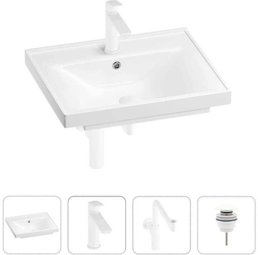 Раковина Wellsee 201003195, FreeDom подвесная прямоугольная 46, фаянс купить,NaN