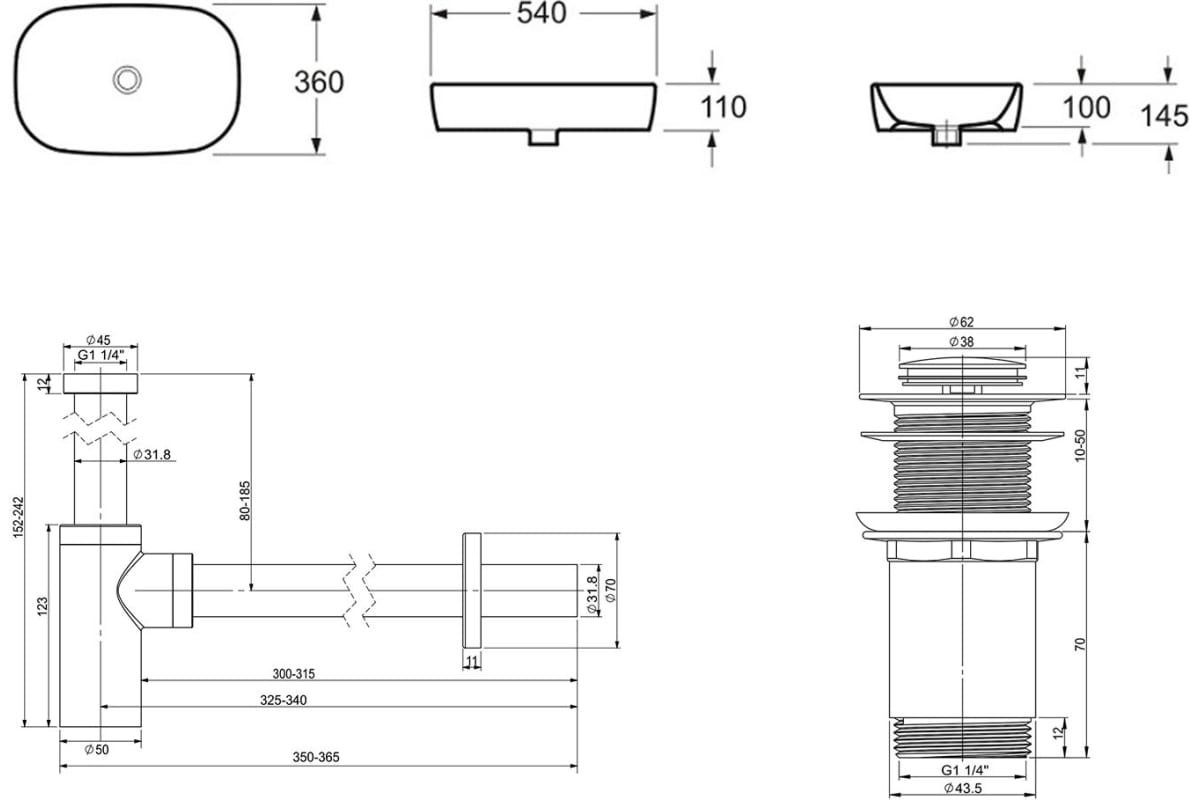 Раковина Lavinia Boho Bathroom Sink 21520007 накладная овальная 36, фарфор