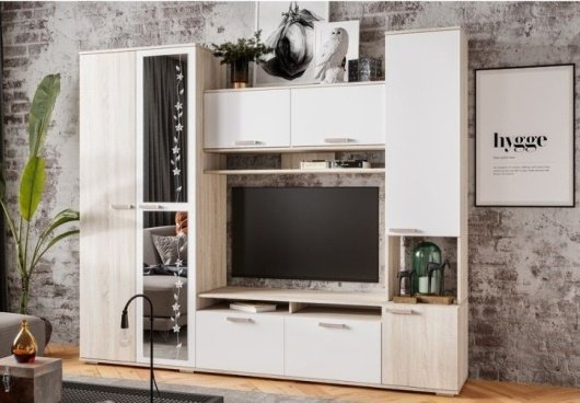 Стенка DOMA LUCAS 2 526526562 230х194х44 см, белый, бежевый купить,NaN