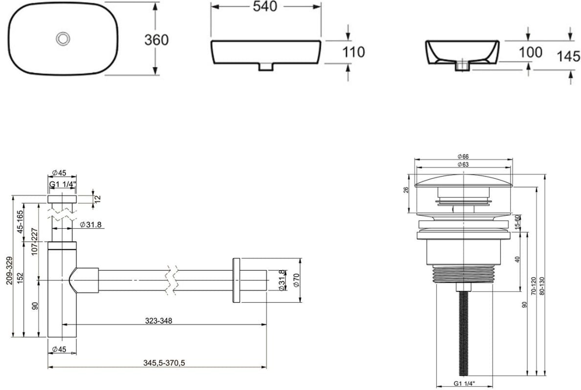 Раковина Lavinia Boho Bathroom Sink 21520036 накладная овальная 36, фарфор купить,NaN